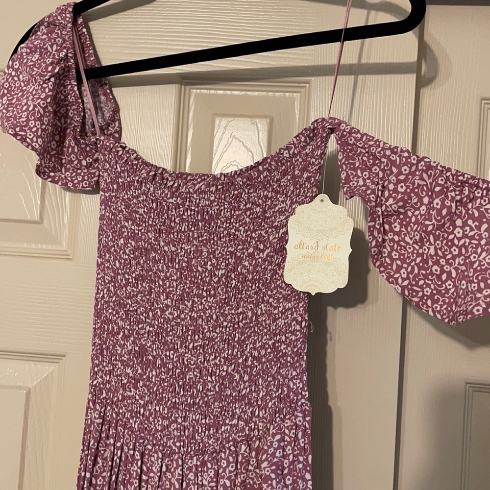 Altard State Lilac floral maxi dress.